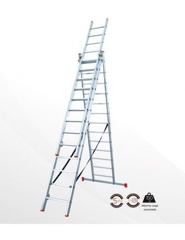 Escalera Aluminio 3x7 - 2+2+2 M - 66x25mm