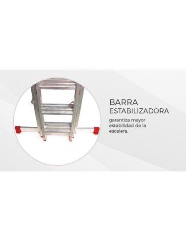 Escalera Aluminio 3x15 - 4+4+4 M - 80x25mm