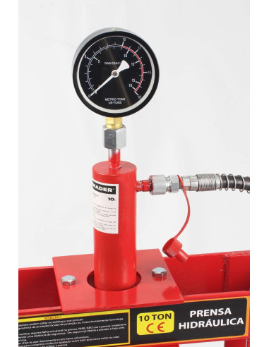 Prensa Hidráulica 10T con Manómetro - 63566 - Mader