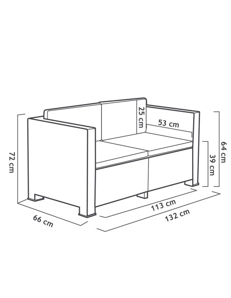 Muebles Jardín Diva Confort Storage Grafito