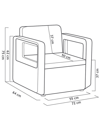 Muebles Jardín Venus Tete a Tete Grafito