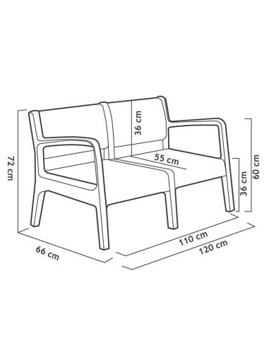 Muebles Jardín Miami Grafito
