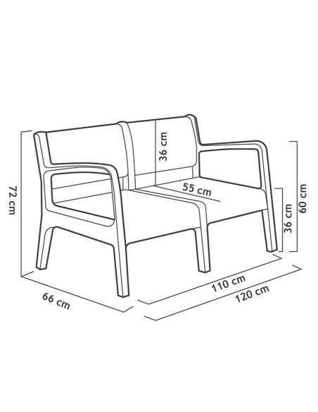 Muebles Jardín Miami Grafito