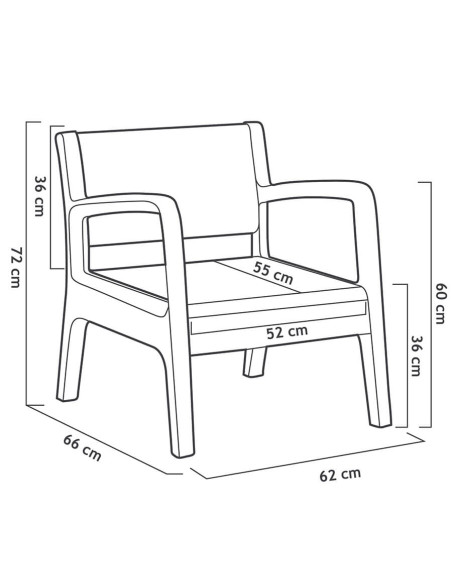Muebles Jardín Miami Grafito