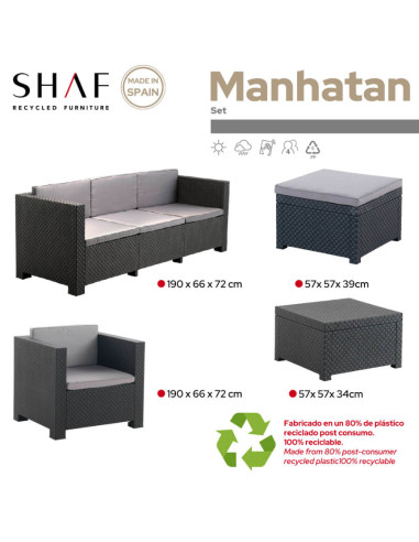 Muebles Jardín Manhattan Grafito