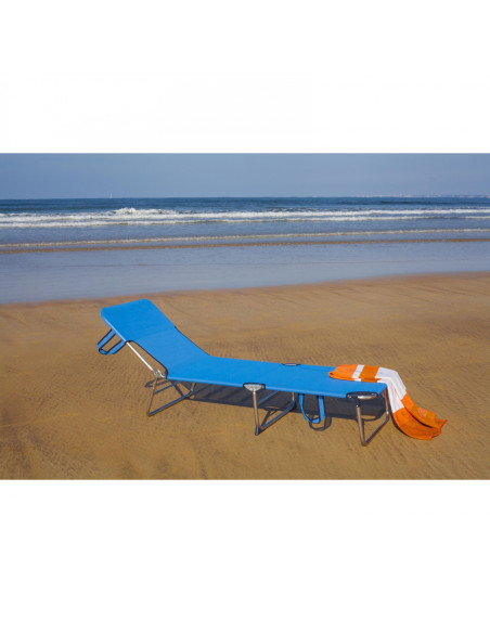 Tumbona Cama Playa Azul Aluminio
