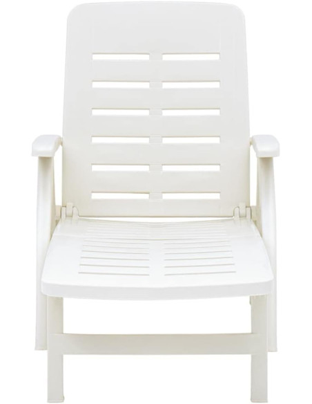 Tumbona Plegable Smeraldo con Ruedas Blanca