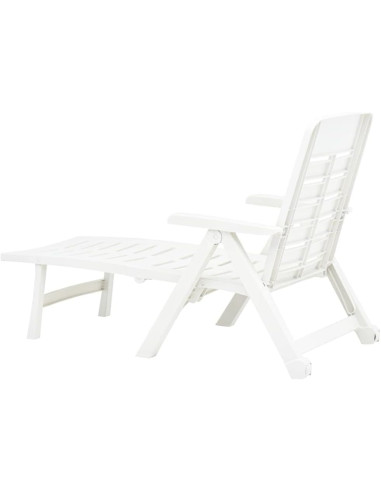 Tumbona Plegable Smeraldo con Ruedas Blanca