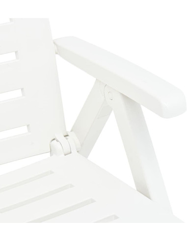 Tumbona Plegable Smeraldo con Ruedas Blanca