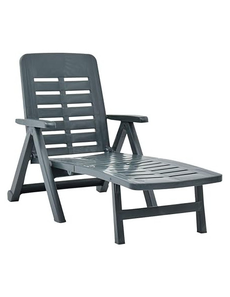 Tumbona Plegable Smeraldo con Ruedas Verde