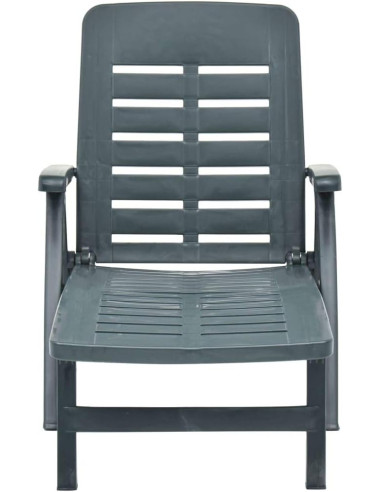 Tumbona Plegable Smeraldo con Ruedas Verde