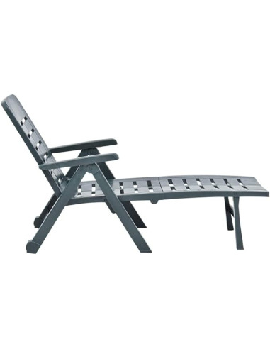 Tumbona Plegable Smeraldo con Ruedas Verde