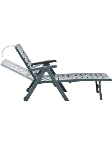 Tumbona Plegable Smeraldo con Ruedas Verde