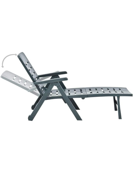 Tumbona Plegable Smeraldo con Ruedas Verde