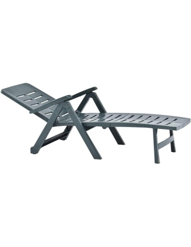 Tumbona Plegable Smeraldo con Ruedas Verde