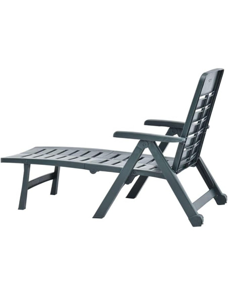 Tumbona Plegable Smeraldo con Ruedas Verde