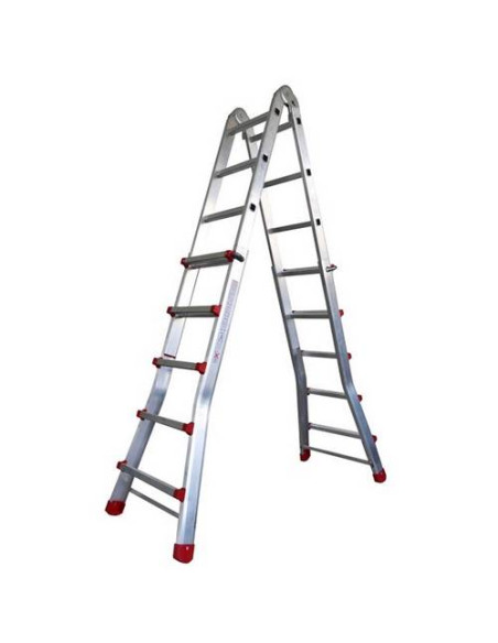 Escalera Telescópica Aluminio 3+3 Pestaña