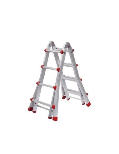 Escalera Telescópica Aluminio 4+4 Pestaña