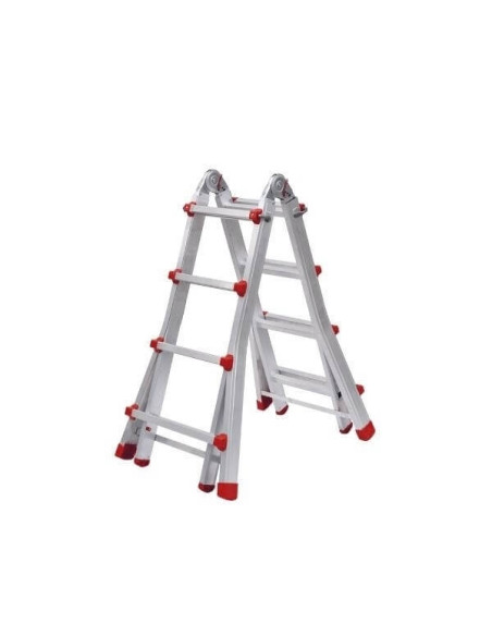 Escalera Telescópica Aluminio 4+4 Pestaña