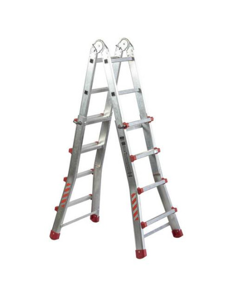 Escalera Telescópica Aluminio 4+4 Pestaña