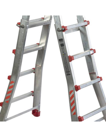 Escalera Telescópica Aluminio 4+4 Pestaña