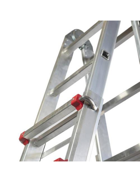 Escalera Telescópica Aluminio 4+4 Pestaña