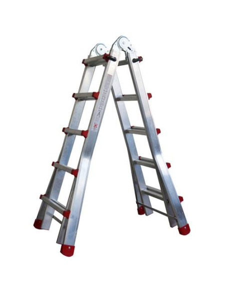 Escalera Telescópica Aluminio 5+5 Pestaña