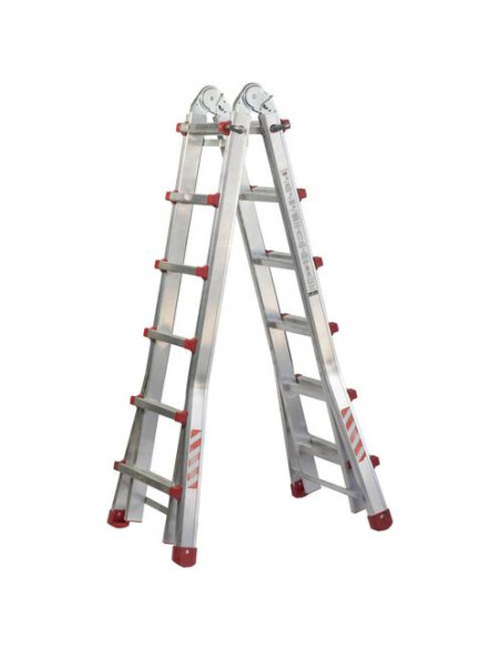 Escalera Telescópica Aluminio 6+6 Pestaña