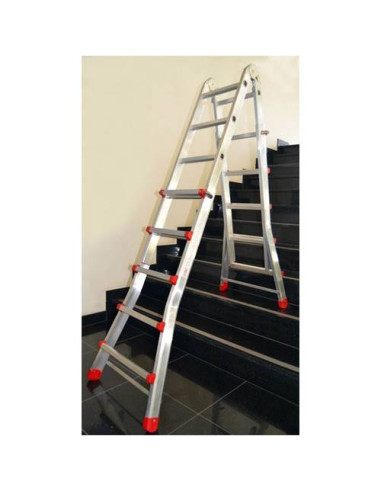 Escalera Telescópica Aluminio 6+6 Pestaña