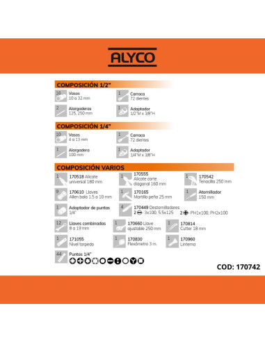 Maletín Herramientas 113 Piezas Alyco 170742