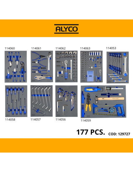 Carro Herramientas 177 Piezas Alyco 129727
