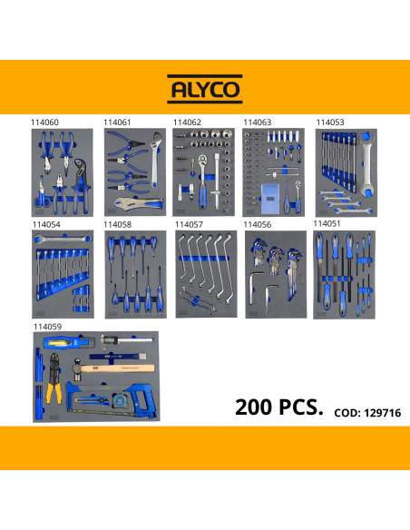 Carro Herramientas 200 Piezas Alyco 129716