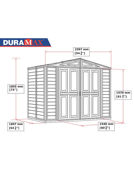 Caseta PVC Duramate III 160x239x185 cm - Duramax