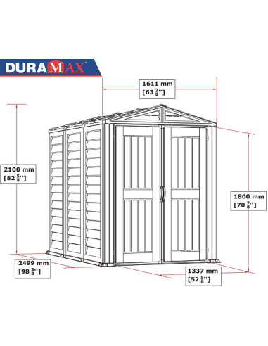 Caseta PVC Yardmate Plus 249x161x210 cm - Duramax