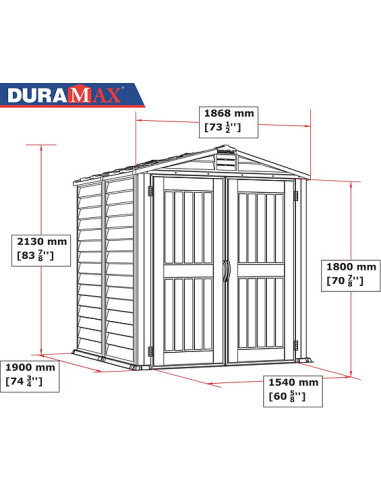 Caseta PVC Storemate Plus 190x186x213 cm - Duramax