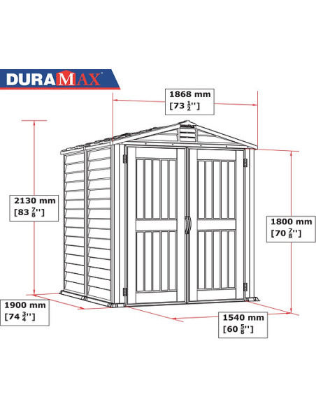 Caseta PVC Storemate Plus 190x186x213 cm - Duramax