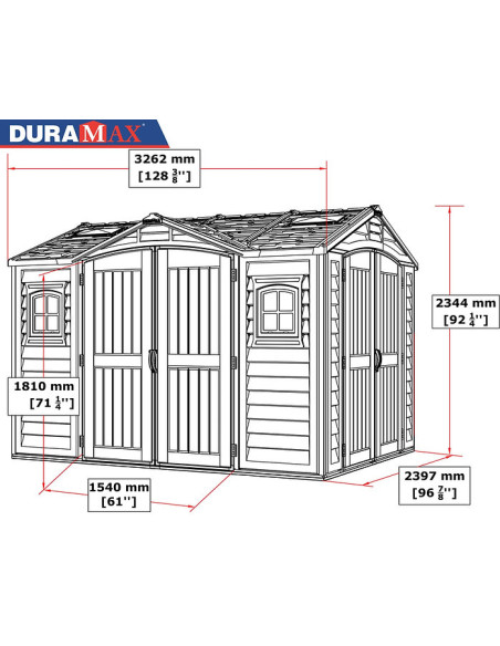 Caseta PVC Apex Pro Plus 249x326x234 cm - Duramax