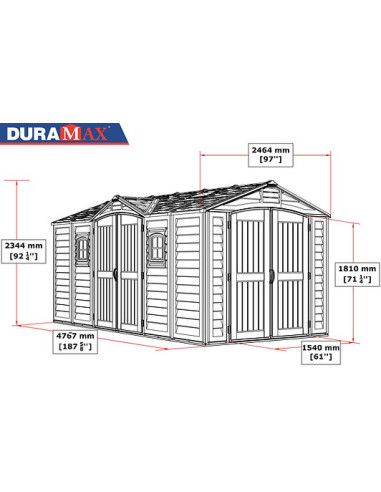 Caseta PVC Apex Pro Plus 246x476x234 cm - Duramax
