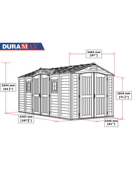 Caseta PVC Apex Pro Plus 246x476x234 cm - Duramax