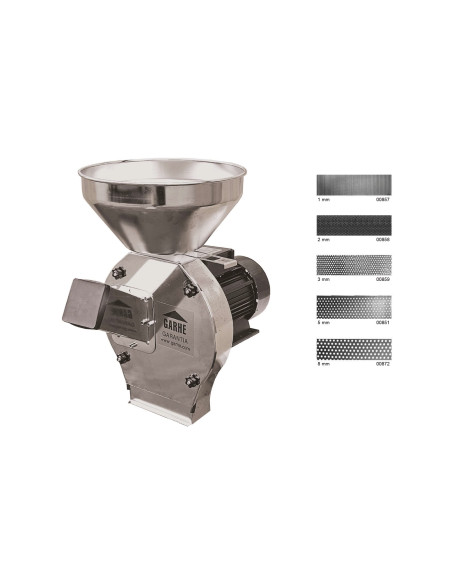 Molino Triturador Aceituna y Cereales Cromado 1100W - 00855 - GARHE
