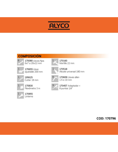 Caja Herramientas 33 Piezas Alyco 170796