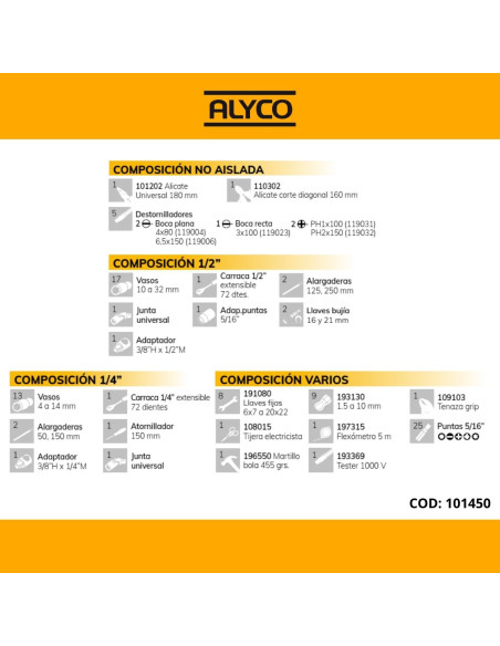 Maletín Herramientas 98 Piezas Alyco 101450