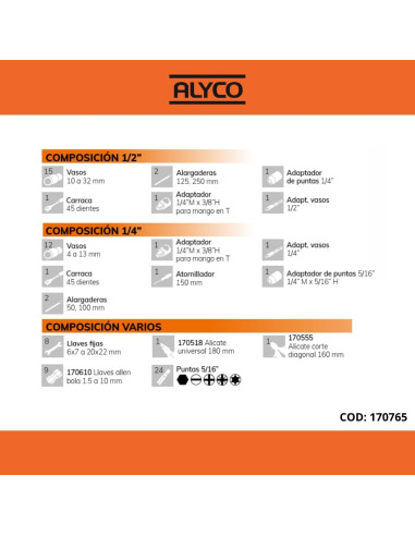 Maletín Herramientas 83 Piezas Alyco 170765