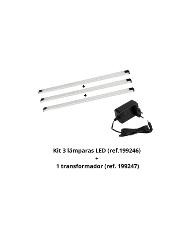 Kit 3 Lámparas Led + 1 Transformador - Alyco
