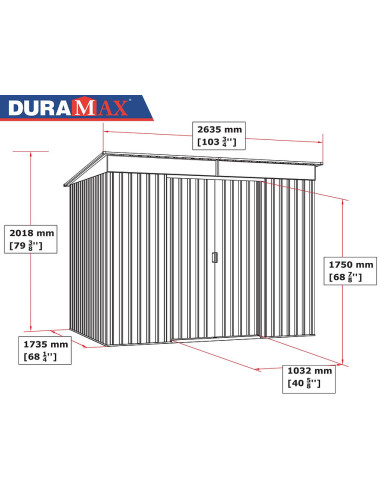 Caseta Metálica Top Shed Pent Roof 173x263x201...