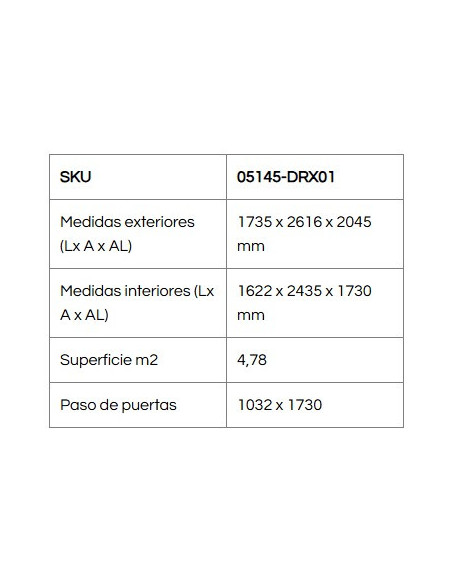 Caseta Metálica Top Artemisa 173x261x204 cm - Duramax