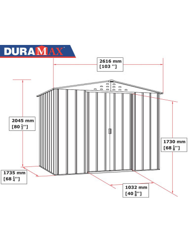 Caseta Metálica Top Titan 173x261x204 cm - Duramax