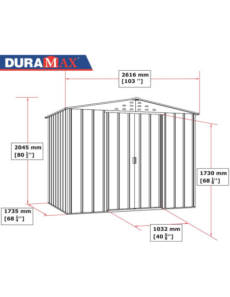 Caseta Metálica Top Titan 173x261x204 cm - Duramax