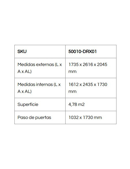 Caseta Metálica Top Titan 173x261x204 cm - Duramax