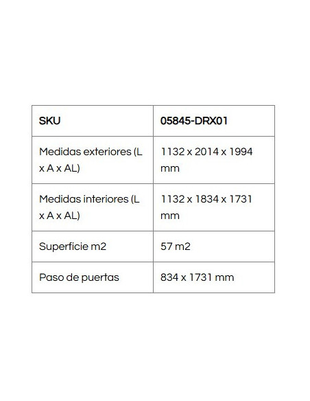 Caseta Metálica Top Venus 113x201x199 cm - Duramax
